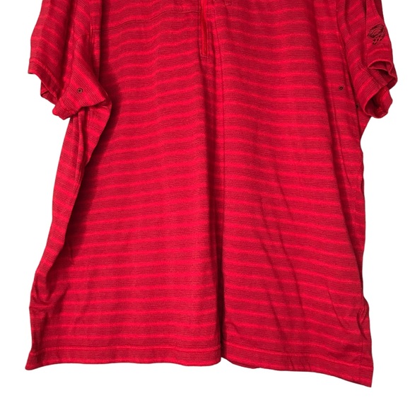 Mountain Hardwear 1/4 Zip Polo Shirt Performance Gear Red Stripes Men's XXL - Picture 7 of 12